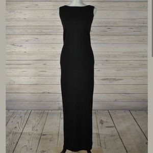 MAG Magaschoni Black Cashmere Column Maxi Dress